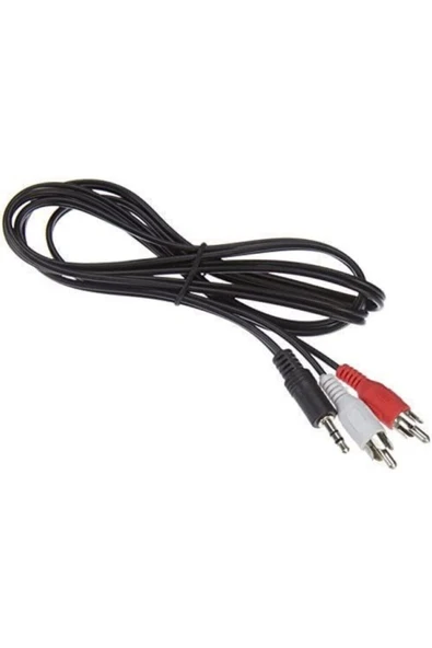 Kısmet 1.5 Metre Siyah Stereo To Rca Kablo 2+1 - 5+1 Bilgisayar Pc Ses Kablosu 3.5 Mm Jak Renkli Kablo ürün görseli 1