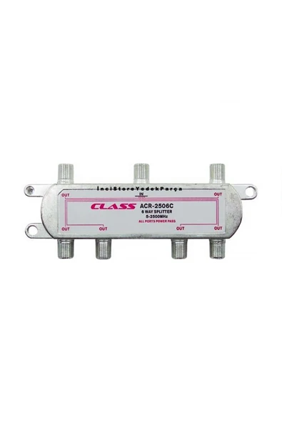 Class ACR 2506C Class Uydu Anten Çanak Tv Kablo Sinyal Çoklama Dağıtma 6'lı Splitter (5-2500Mhz) ürün görseli 1