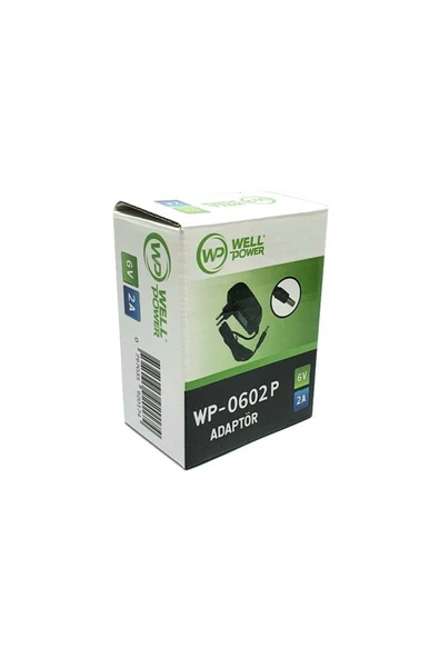 wellbox WellPower DC 6 Volt 2 Amper Adaptör 5.5x2.5mm Jak Fişli WP-0602P ürün görseli 1