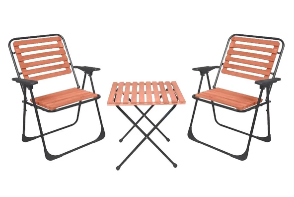 Perilla Ahşap Katlanır Bistro Piknik Bahçe Seti 2+1 (TEŞHİR) ürün görseli 1