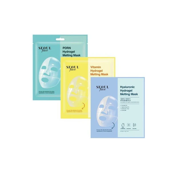 Dermal PDRN Vitamin ve Hyalüronik Eriyen Şeffaflaşan Nemlendirici Melting Yüz Maskesi Seti 34 gr. ürün görseli 1