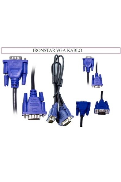 IRONSTAR VGA Kablo 1.5 MT Pc Laptop Tv Yazıcı ürün görseli 1
