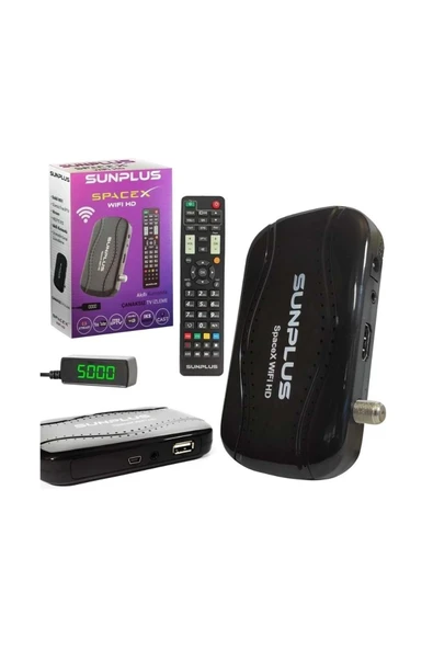 sunplus Uydu Alıcı Mini Full Hd Iptv Dahili Wıfı Ucast Hıtech Spacex Hd (1 YIL IKS HEDİYE) ürün görseli 1