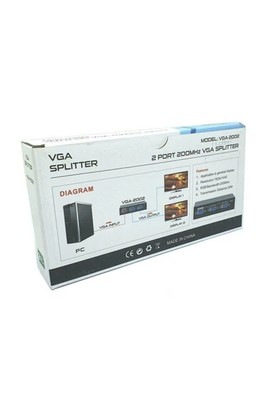 Class 2port 1x2 Vga Splitter Vga Dağıtıcı - Resim 3