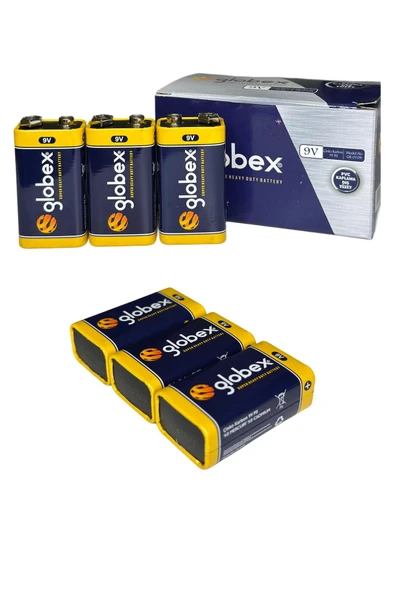 Globex 10 Adet 9 Volt Çinko Karbon Pil ürün görseli 1