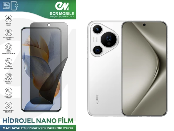 Huawei Pura 70 Ultra ile Uyumlu Hidrojel Nano Ekran Koruyucu Film HAYALET(Privacy) ürün görseli 1