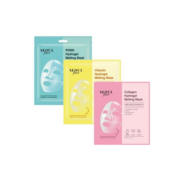 Dermal PDRN Vitamin ve Kolajen Eriyen Şeffaflaşan Nemlendirici Melting Yüz Maskesi Seti 34 gr. ürün görseli 1
