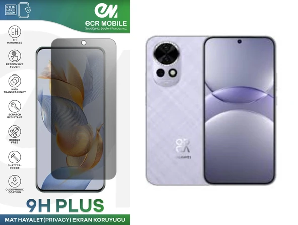 Huawei Nova 13 Ekran Koruyucu Tam Uyumlu 9H Esnek Nano Kırılmayan MAT HAYALET(Privacy) ürün görseli 1