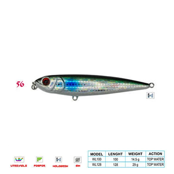 Wily PANCHO CL:56 100mm 14,5gr Top Water ürün görseli 1