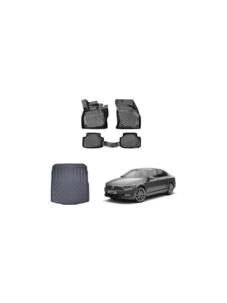 Rizline Volkswagen Passat SEDAN B8-B8.5 2015-2022 Rizline 3D Paspas ve Bagaj Havuzu ürün görseli 1