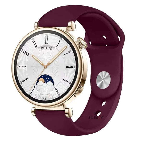 Sneezy Huawei Watch GT4 41mm İle Uyumlu 18mm PureLux Soft Silikon Kordon  Koyu Mor ürün görseli 1