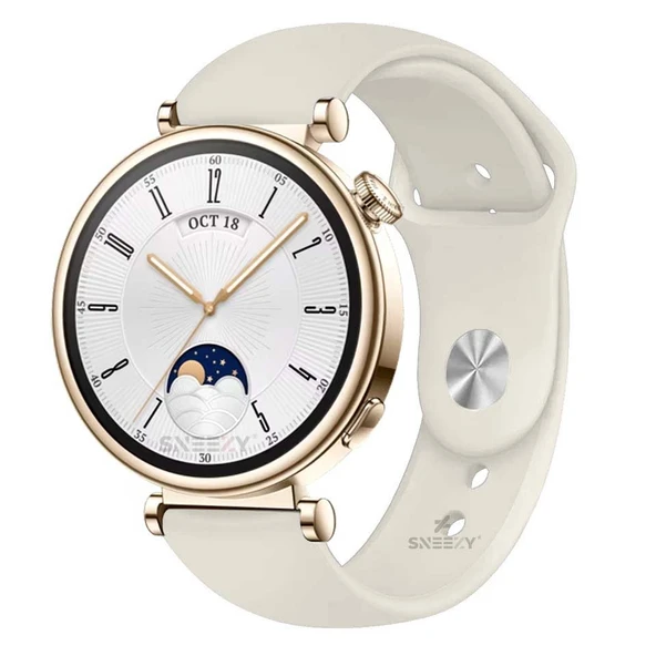 Sneezy Huawei Watch GT4 41mm İle Uyumlu 18mm PureLux Soft Silikon Kordon  Starlight ürün görseli 1