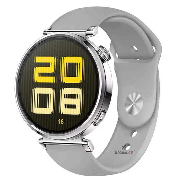 Sneezy Huawei Watch GT5 41mm İle Uyumlu Yumuşak PureLux Soft Silikon Kordon  Gri ürün görseli 1