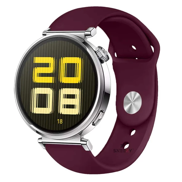 Sneezy Huawei Watch GT5 41mm İle Uyumlu Yumuşak PureLux Soft Silikon Kordon  Koyu Mor ürün görseli 1