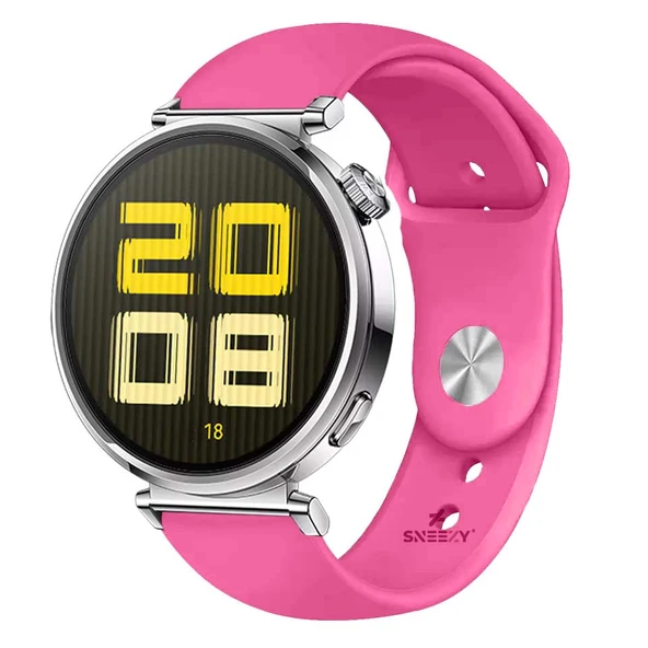 Sneezy Huawei Watch GT5 41mm İle Uyumlu Yumuşak PureLux Soft Silikon Kordon  Açık Pembe ürün görseli 1