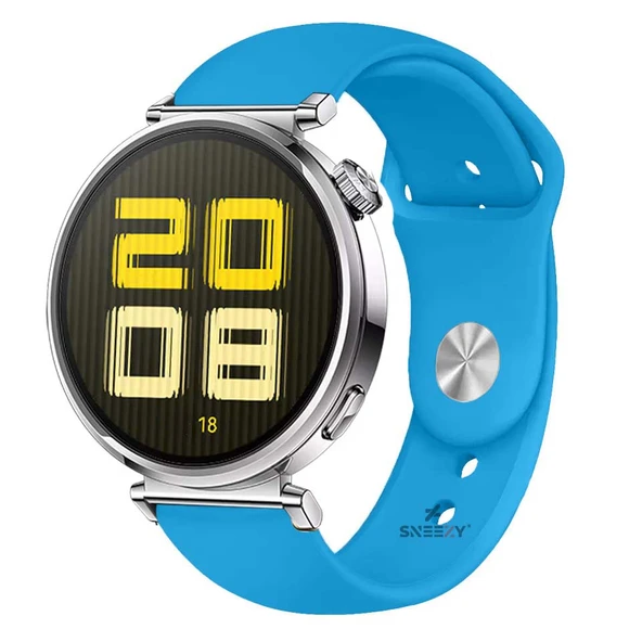 Sneezy Huawei Watch GT5 41mm İle Uyumlu Yumuşak PureLux Soft Silikon Kordon  Mavi ürün görseli 1