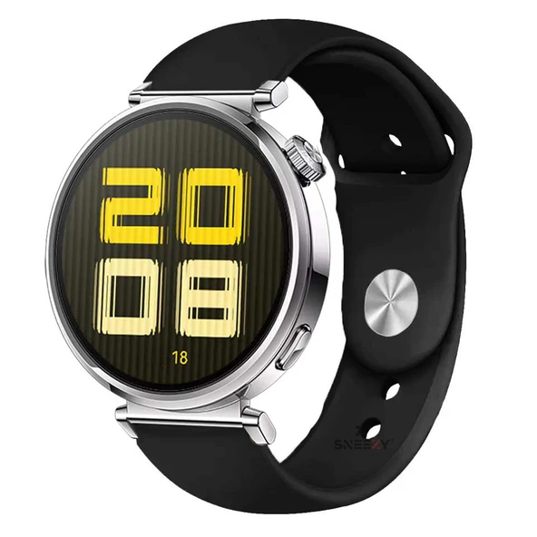 Sneezy Huawei Watch GT5 41mm İle Uyumlu Yumuşak PureLux Soft Silikon Kordon  Siyah ürün görseli 1