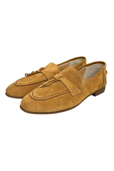 Taba Hakiki Süet Deri Loafer - Resim 3