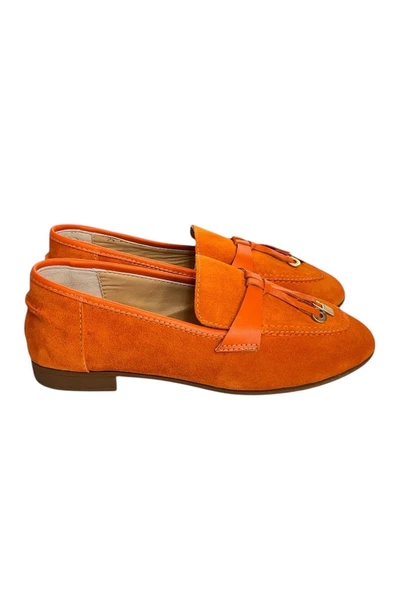Oranj Hakiki Süet Deri Loafer ürün görseli 1