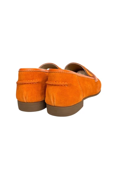 Oranj Hakiki Süet Deri Loafer - Resim 4