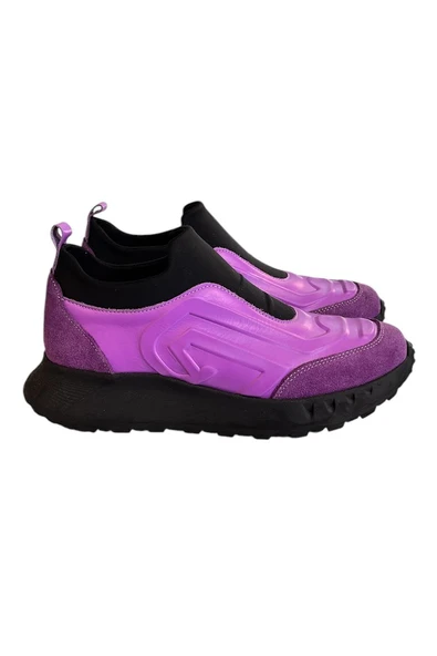 Mor Hakiki Deri Comfort Taban Sneaker ürün görseli 1