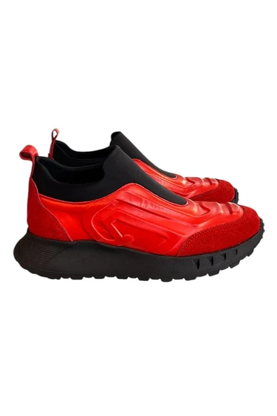 Kırmızı Hakiki Deri Comfort Taban Sneaker ürün görseli 1