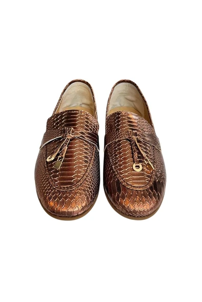 Bakır  Hakiki  Deri Loafer - Resim 2