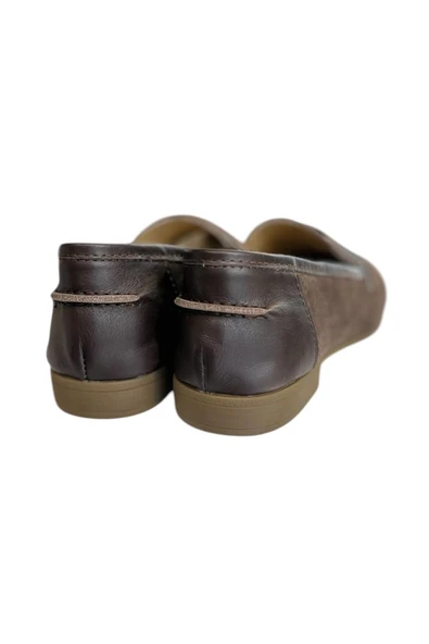 Kahve Hakiki Süet Deri Loafer - Resim 4