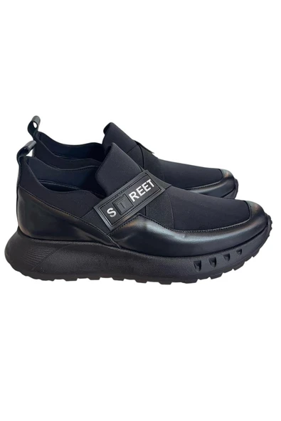 Siyah Hakiki Deri Comfort Taban Sneaker ürün görseli 1