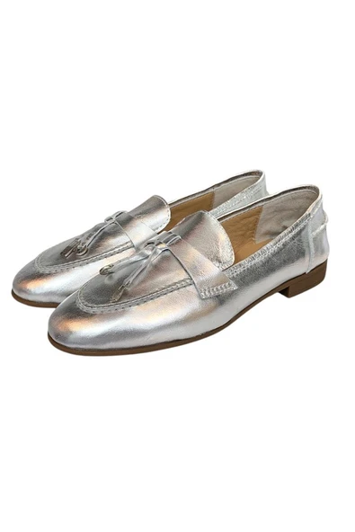 Lame Hakiki Deri Loafer - Resim 3