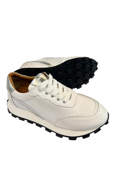 Beyaz Hakiki Deri Comfort Taban Sneaker ürün görseli 1