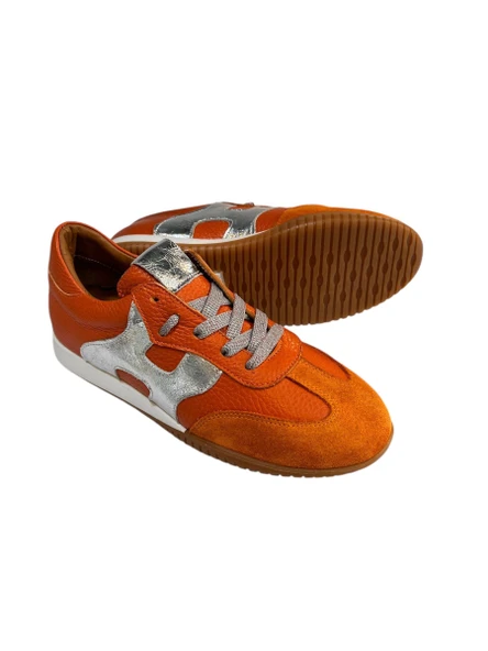 Orange Hakiki Deri Sneaker ürün görseli 1