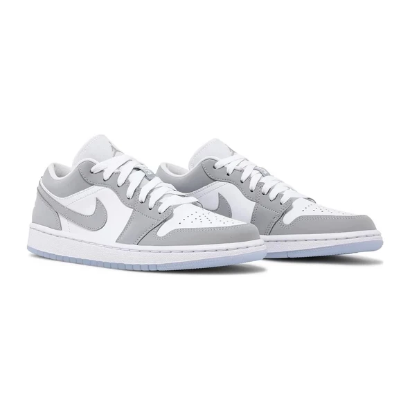 Air Jordan 1 Low White Wolf Grey - Resim 3