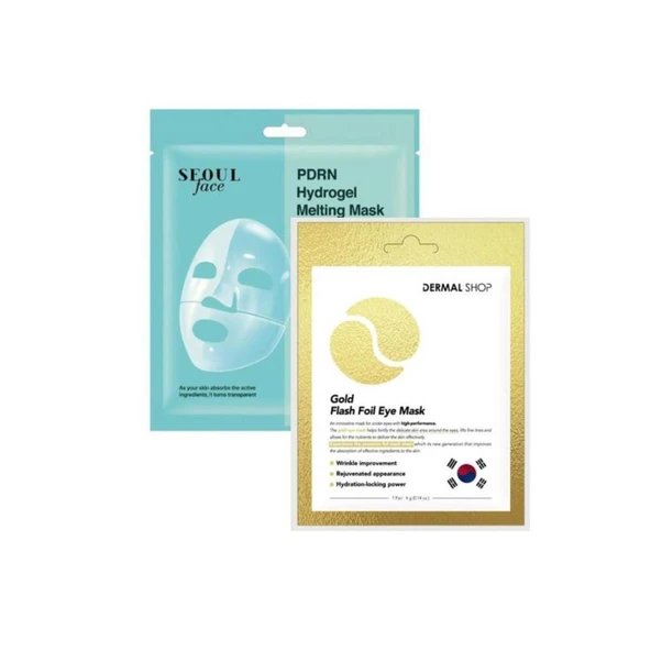 Dermal Pdrn Eriyen Maske Nemlendirici Cilt Onarıcı Şeffaf Jel Maske 34 gr ve Göz Maskesi Gold 4 gr. ürün görseli 1