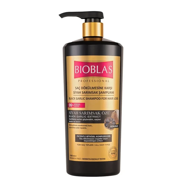 Bioblas Professional Saç Dökülmesine Karşı Bitkisel Siyah Sarımsak Şampuanı 1000 ml 6 Adet ürün görseli 1