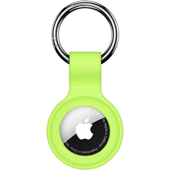 Apple AirTag Uyumlu Silikon Koruyucu Anahtarlık Arkası Kapalı Düşmez Yıkanabilir  Yeşil ürün görseli 1