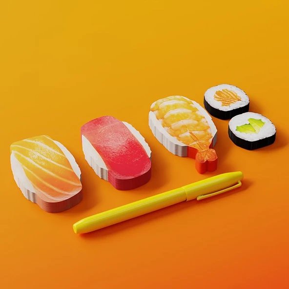 Mustard Sushi Bento Sticky Not Kağıdı ve Page Marker Seti ürün görseli 1