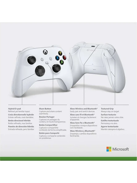 Microsoft Xbox Wireless Controller 9. Nesil Robot White Beyaz Orjinal - Resim 5