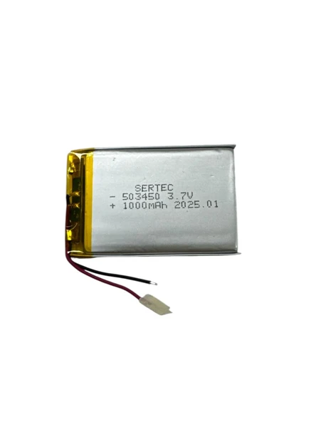 503450 3.7V 1000 MAh Li-Polymer Pil (Devreli/1.5A) ürün görseli 1