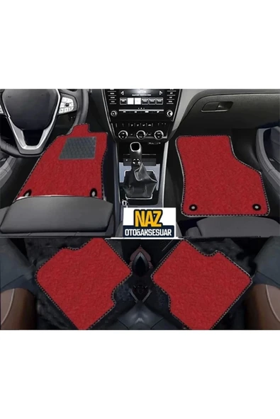 FORD ECOSPORT 2016 +  Kırmızı Halı Siyah Kenar Petek Topuk ürün görseli 1