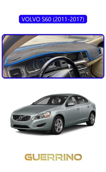VOLVO S60 (2011-2017)TORPİDO KORUMA HALISI MAVİ KENAR ürün görseli 1