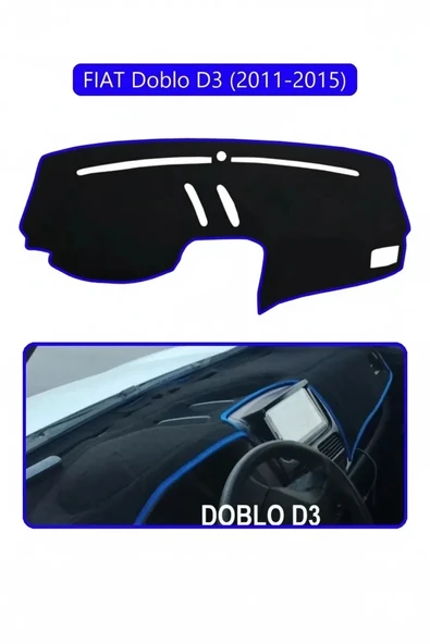 FIAT Doblo D3 2010-13 Modellerine UygunTORPİDO KORUMA HALISI MAVİ KENAR ürün görseli 1