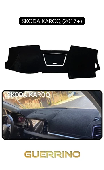 SKODA KAROQ 2017+TORPİDO KORUMA HALISI SİYAH KENAR ürün görseli 1