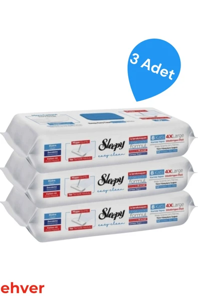 Sleepy 3'Lü Easy Clean Çamaşır Suyu Katkılı Mopa Uyumlu Yer Temizlik Havlusu (150 Yaprak) ürün görseli 1