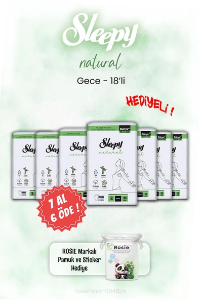 7 AL 6 ÖDE Sleepy Natural Gece 18'li Gece ve ROSIE ürün görseli 1