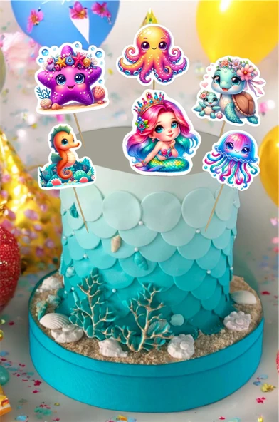 Meyve Temalı Kız Çocuklarına Özel Doğum Günü Süsleri Çubuklu Cupcake Topper  Yaz Partisi Dekoru ürün görseli 1