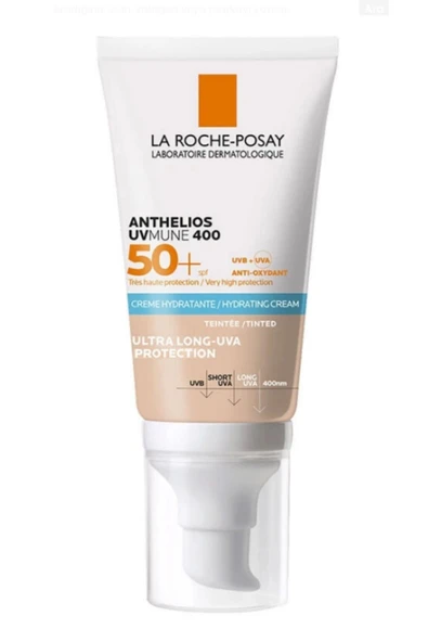 La Roche Posay Anthelios UVmune SPF+50 Hassas Ciltler İçin Yüksek Korumalı Renkli Yüz Güneş Kremi 50 ml ürün görseli 1