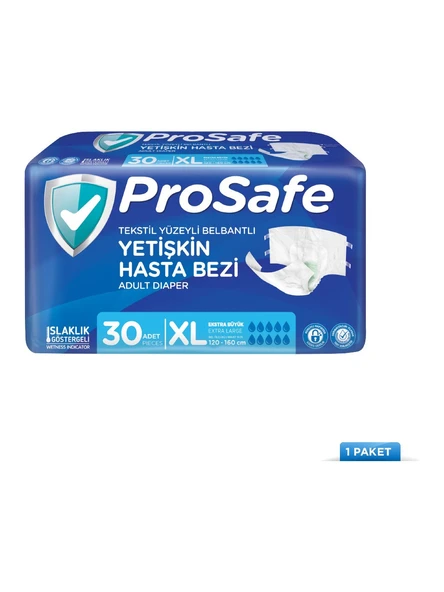 Prosafe Belbantlı Yetişkin Hasta Bezi Prosafe 120 - 160 Cm Xlarge 30 Lu ürün görseli 1