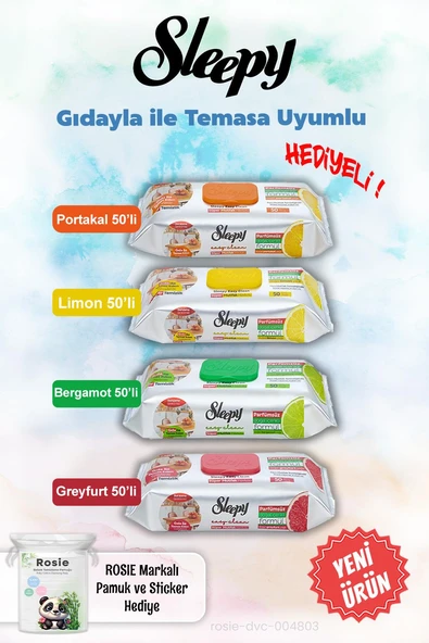 Sleepy Gıda ile Temasa Uygun Mutfak Havluları Tanışma Paketi ve ROSIE ürün görseli 1