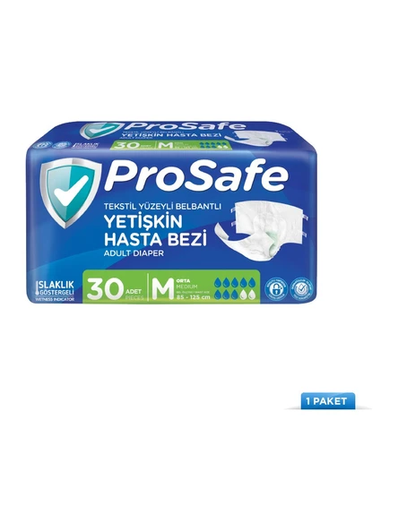 Prosafe Belbantlı Yetişkin Hasta Bezi 85 - 125 Cm M Orta 30 Lu ürün görseli 1